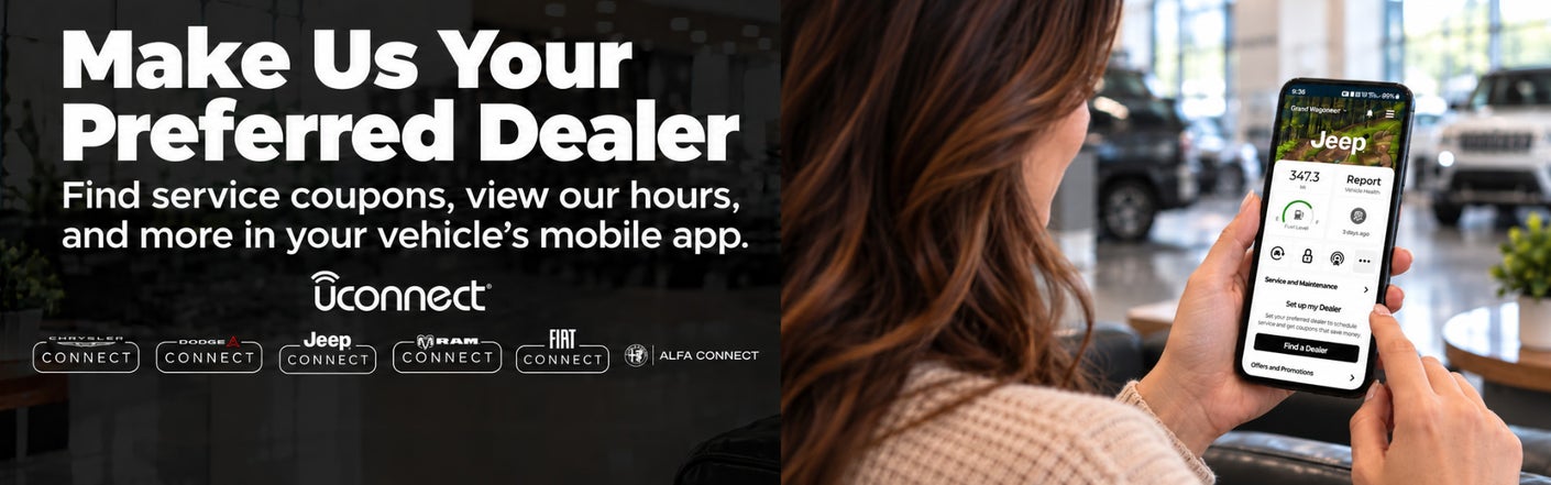 uconnect® make us your preferred dealer | Champion Chrysler Dodge Jeep RAM in Gulfport MS