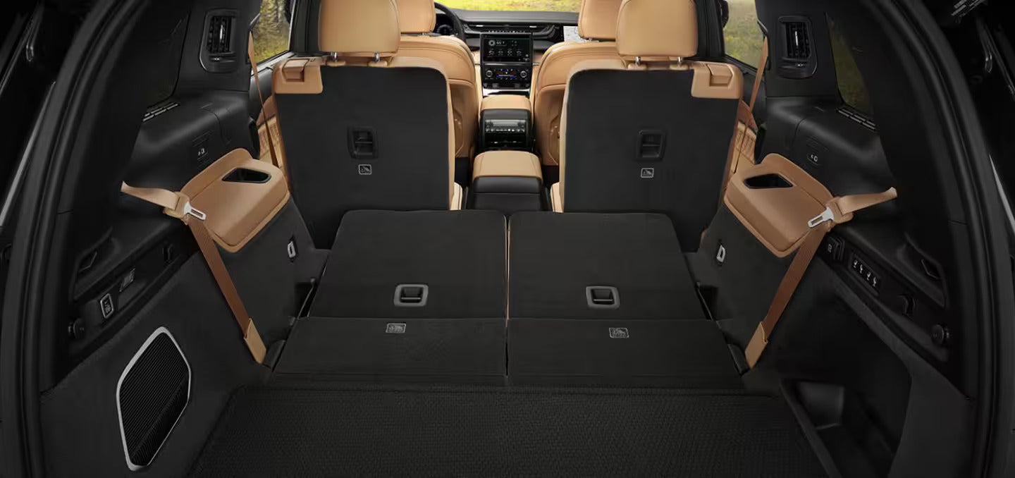 expandable cargo space with 3rd row folded down on the 2025 jeep grand cherokee