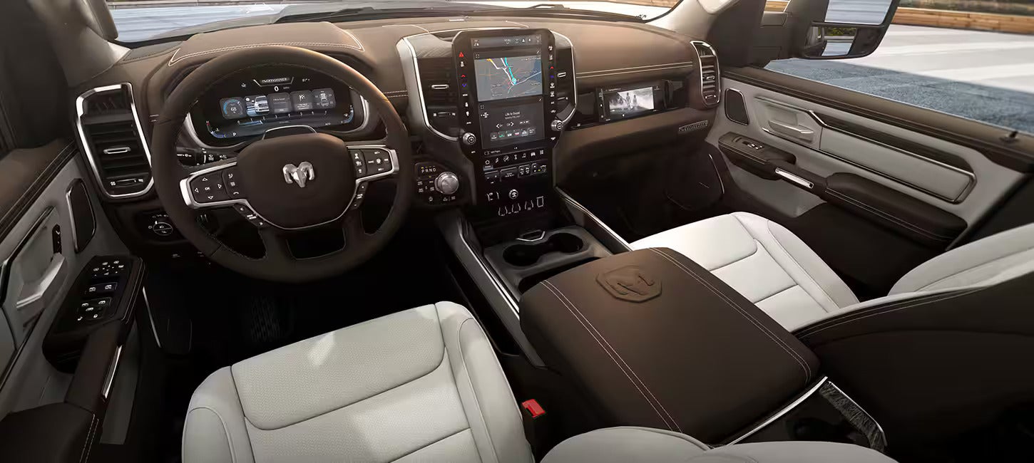 the display and infotainment system in a truck